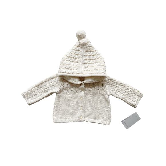 NWT Nordstrom Cable Knit Hoodie Sweater Size 3m - Picture 1 of 4